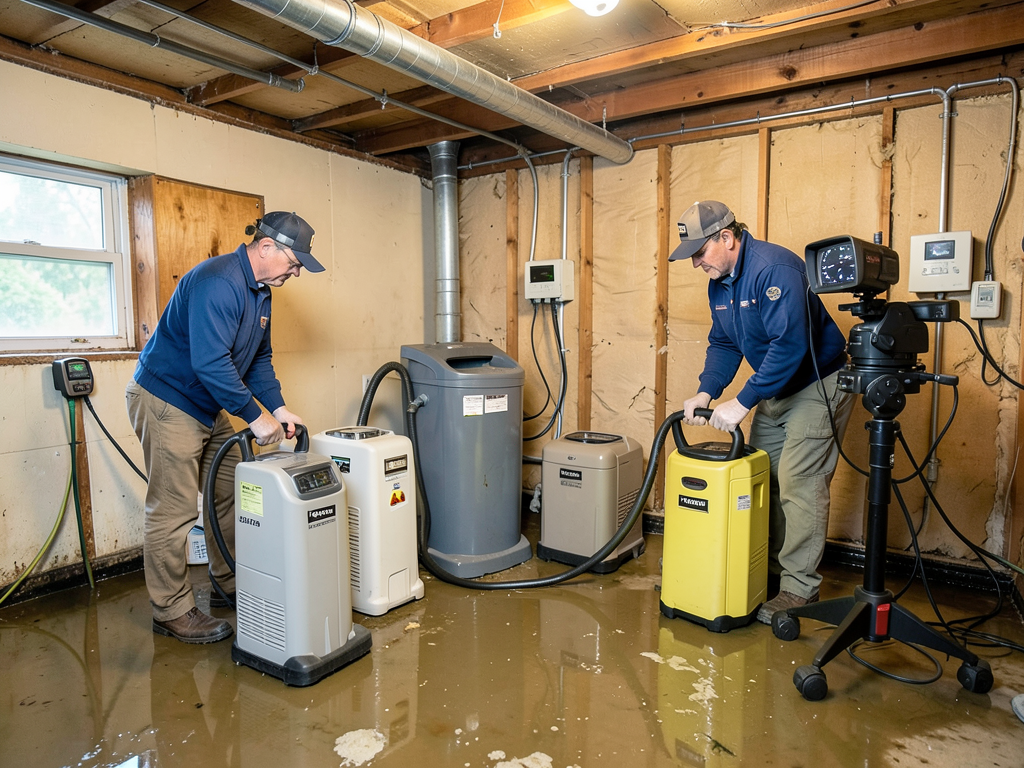 Fast drying services for flooded basements in silv