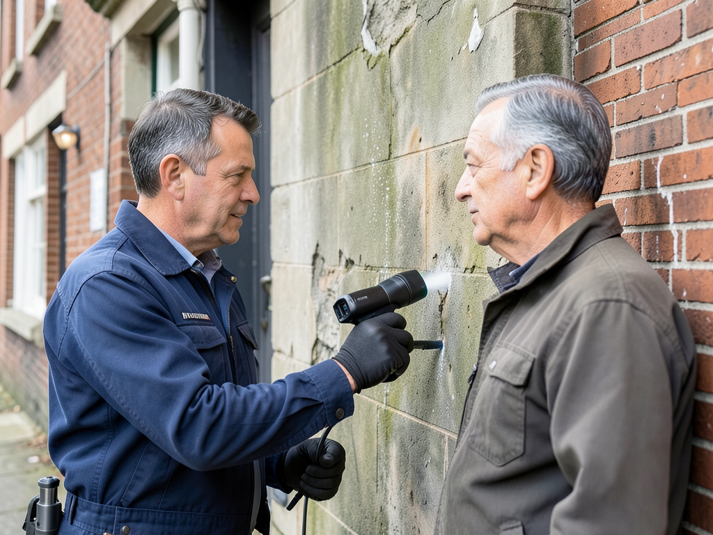 Finding hidden water damage behind the drywall of
